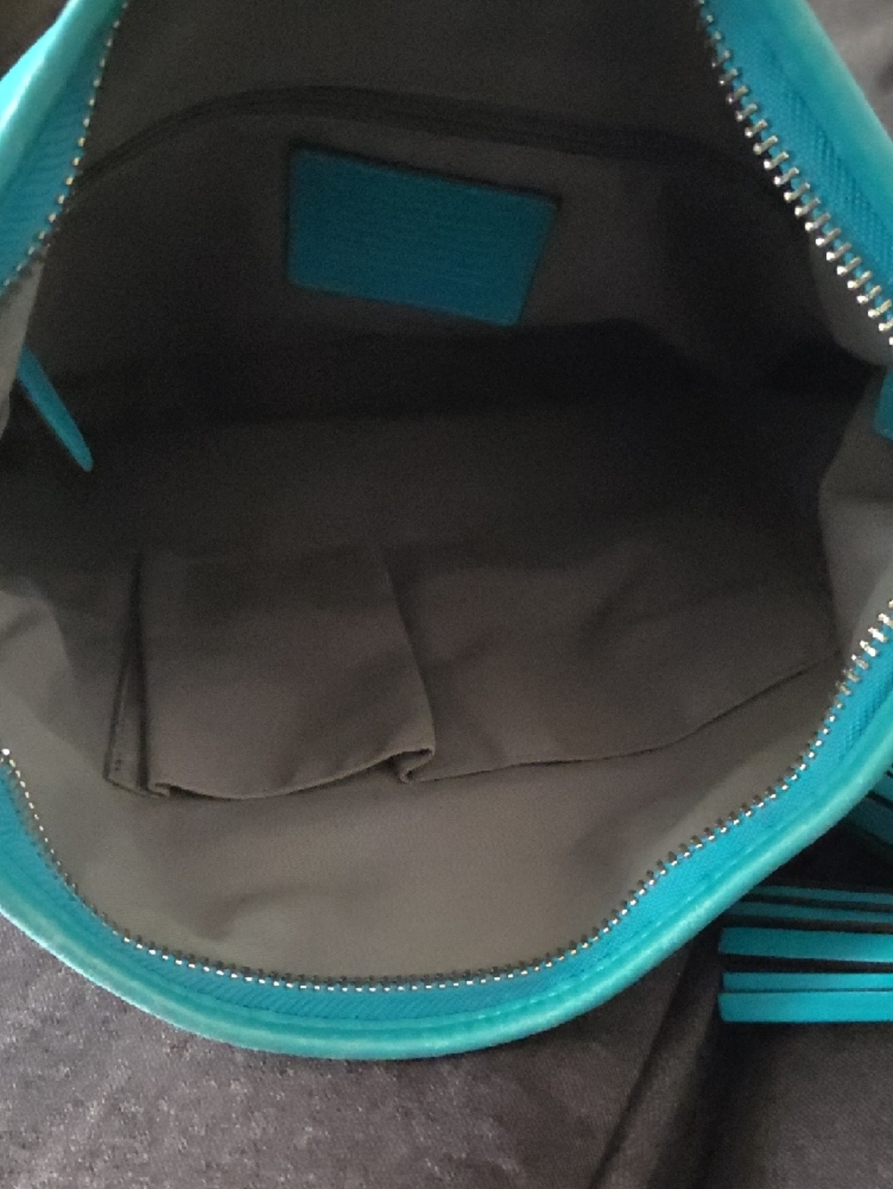 Coach Teal Leather Shoulder Hobo With Tassel - Picture 7 of 8